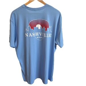 Columbia Shirt Mens XL Blue Nashville Tennessee Skyline Graphic Short Sleeve Tee